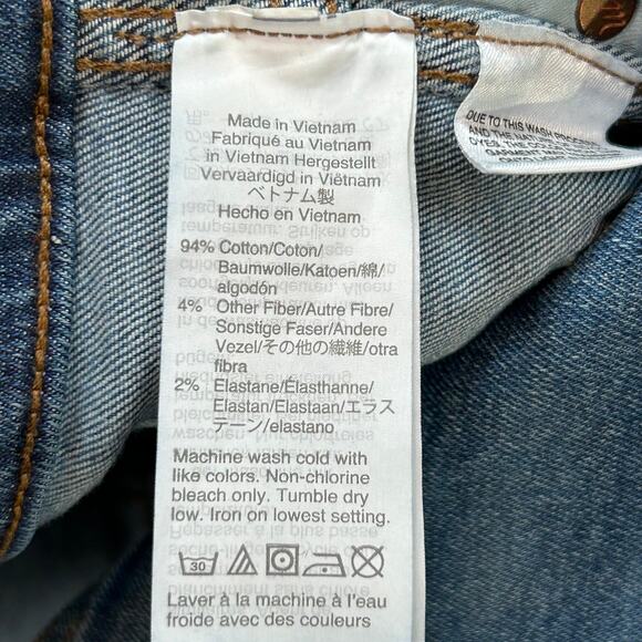 Madewell 10" High Rise Skinny Jeans Raw Hem Button Fly Dark Wash Size 26 - Picture 10 of 11